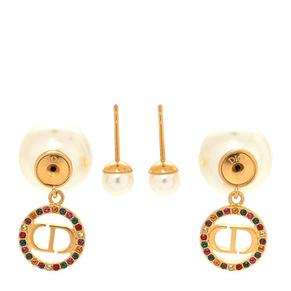 Christian Dior Pearl Crystal Dior Tribales Drop Earrings Gold Multicolor 3 of 5