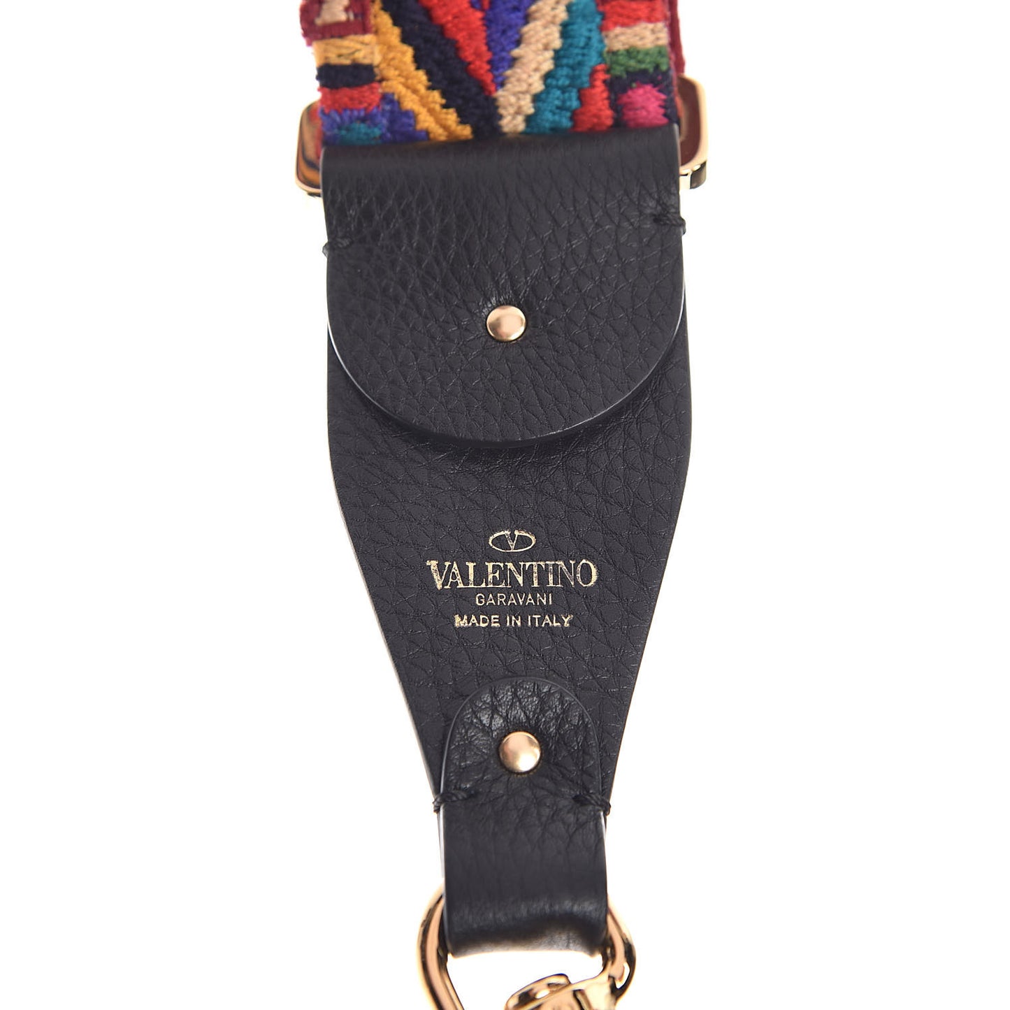 Canvas Native Couture 1975 Embroidered Rockstud Guitar Strap Multicolor