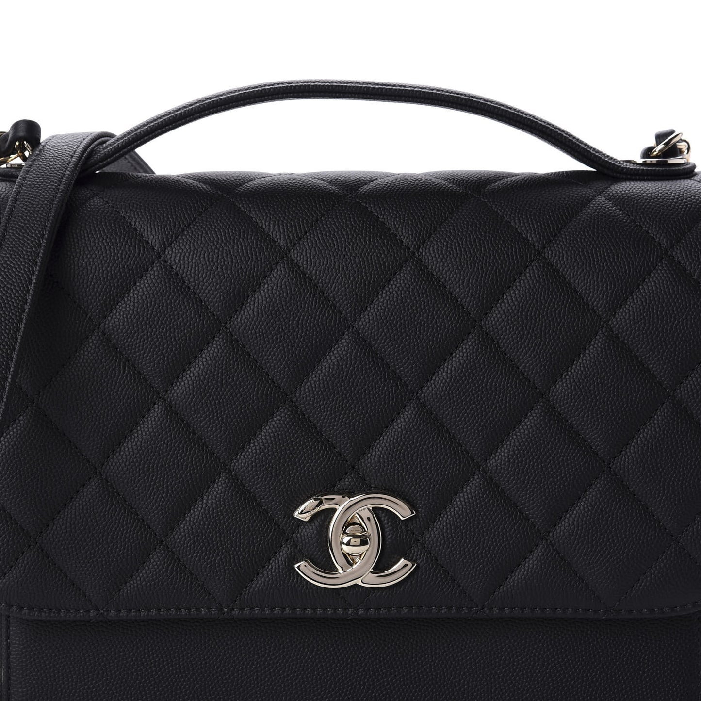 Caviar Quilted Large Business Affinity Flap Black