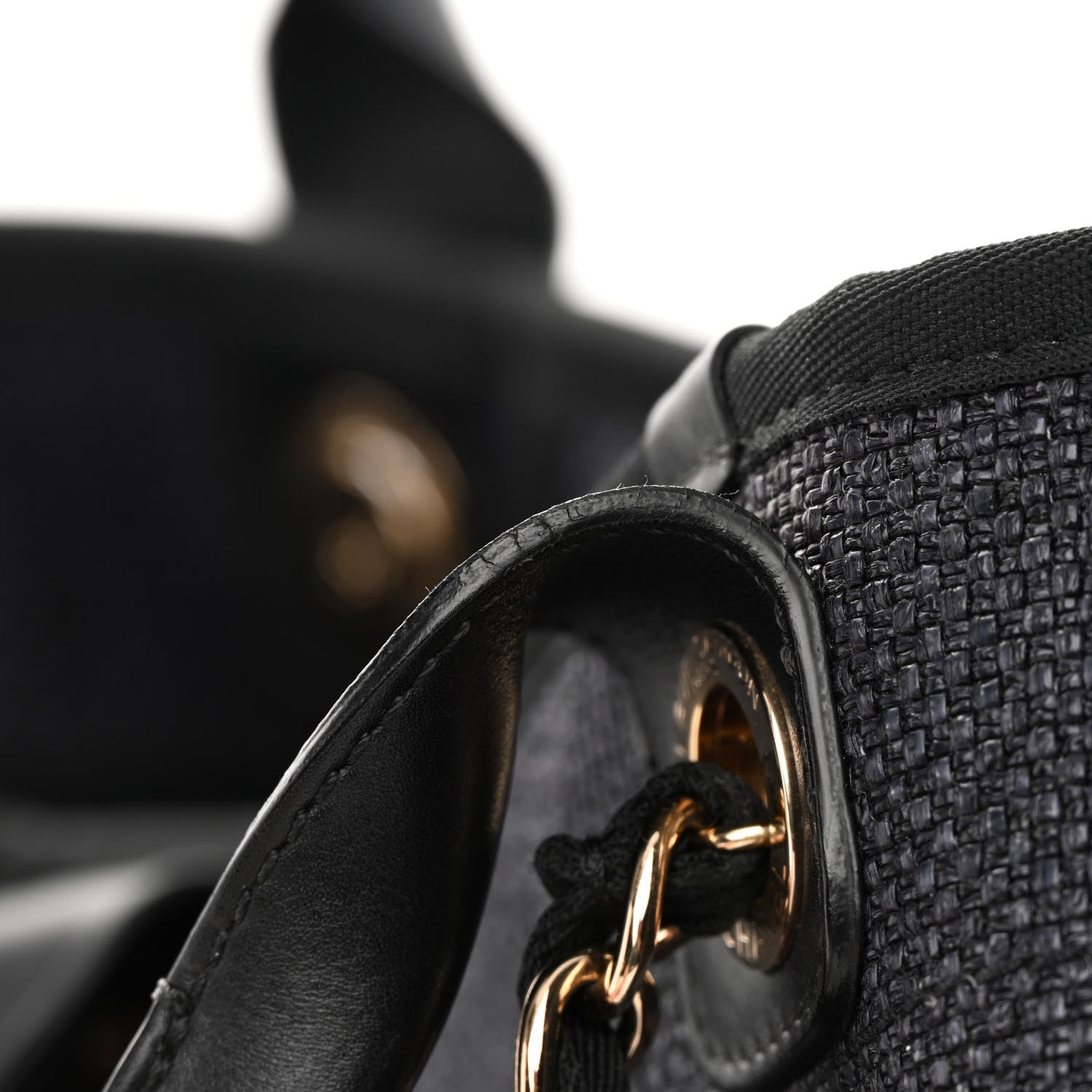 Chanel Woven Straw Raffia Large Deauville Tote Black 12 of 13