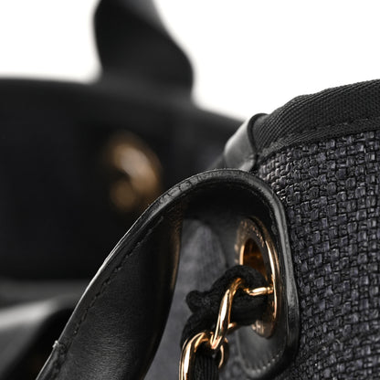 Chanel Woven Straw Raffia Large Deauville Tote Black 12 of 13