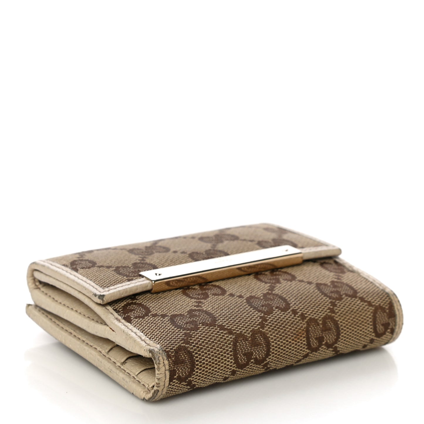 Monogram Metal Bar French Flap Wallet Off White