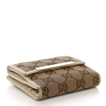 Gucci Monogram Metal Bar French Flap Wallet Off White 4 of 15