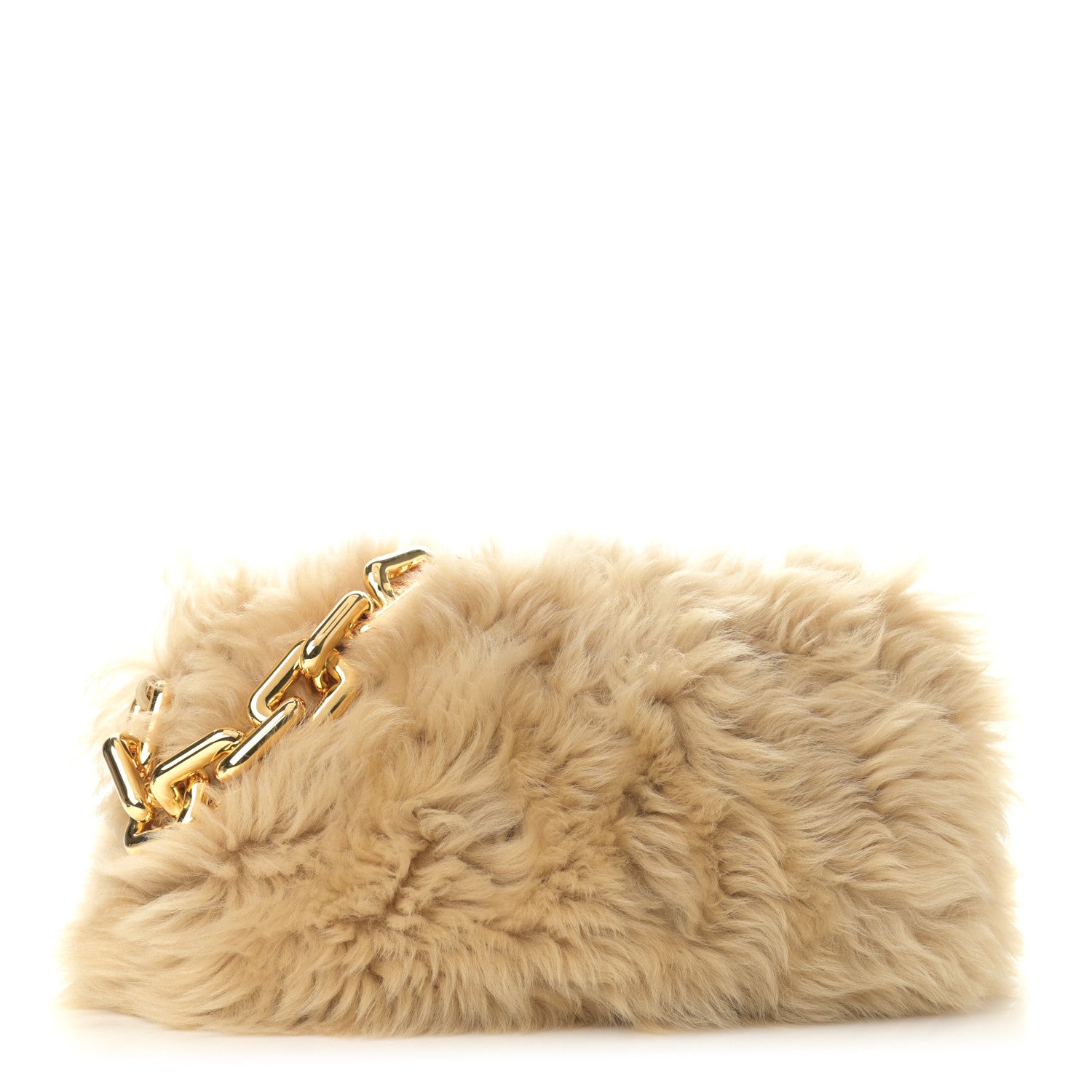 Bottega Veneta Shearling Lambskin The Pouch Chain Porridge 1 of 10