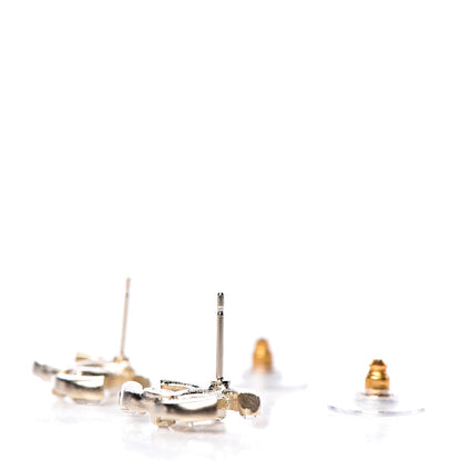 Chanel Crystal Baguette CC Earrings Gold 3 of 5