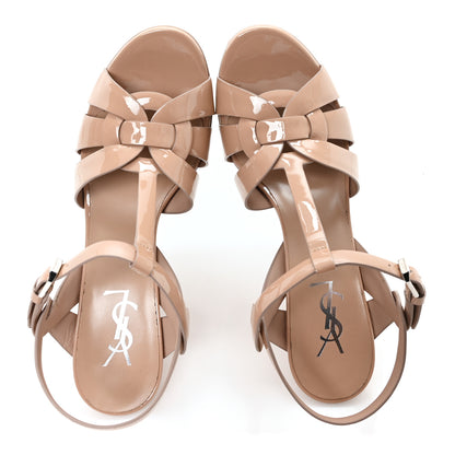 Saint Laurent Patent Tribute 105 Platform Sandals 39 Nude 2 of 10