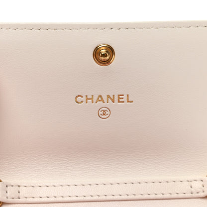 Chanel Lambskin Quilted Chanel 19 Flap Coin Purse With Chain White 6 of 12
