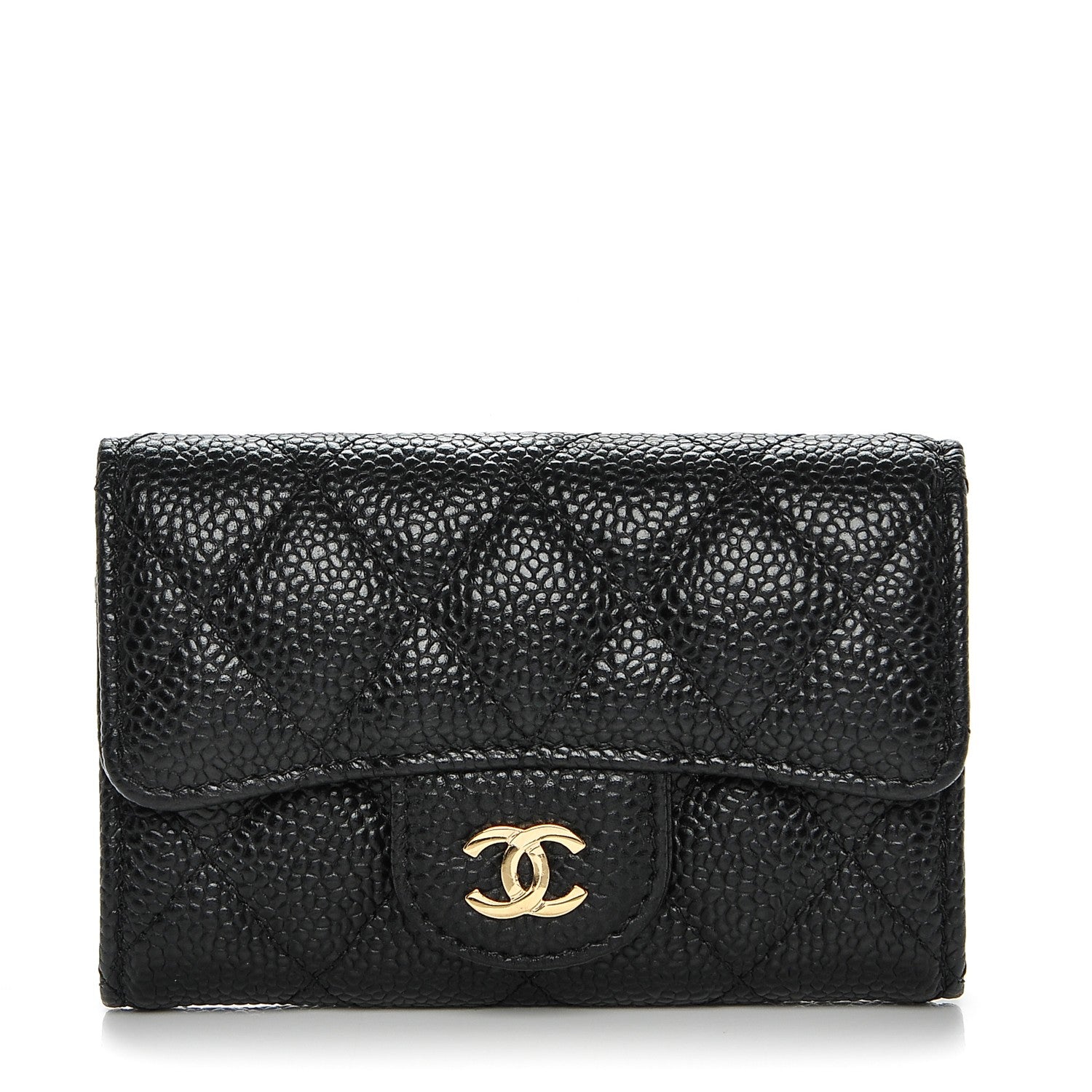 Chanel Caviar Quilted Flap Card Holder Black 1 of 7