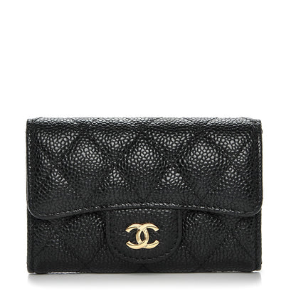 Chanel Caviar Quilted Flap Card Holder Black 1 of 7