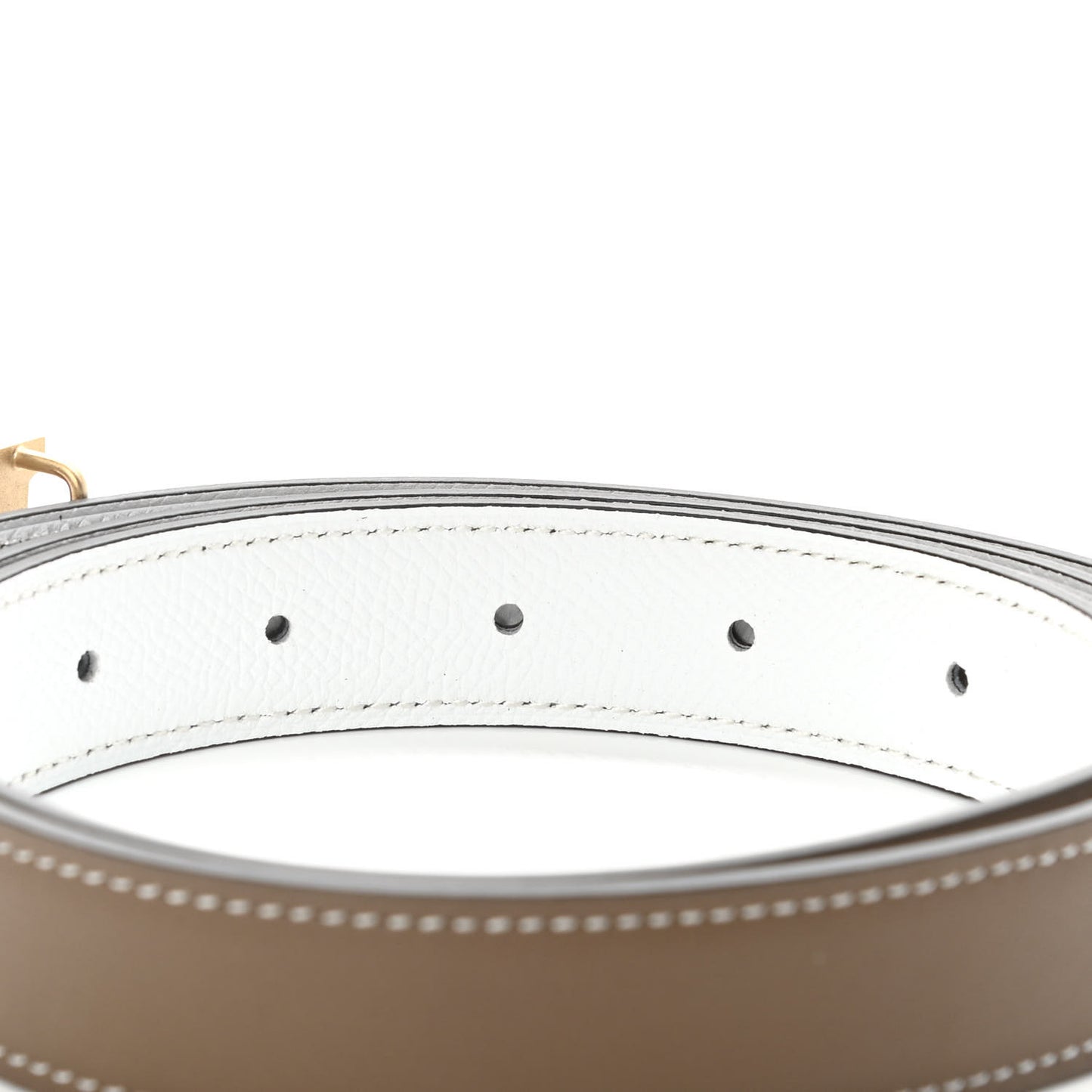 Swift Epsom Lizard 24mm Mini Constance H Belt 85 Etoupe White