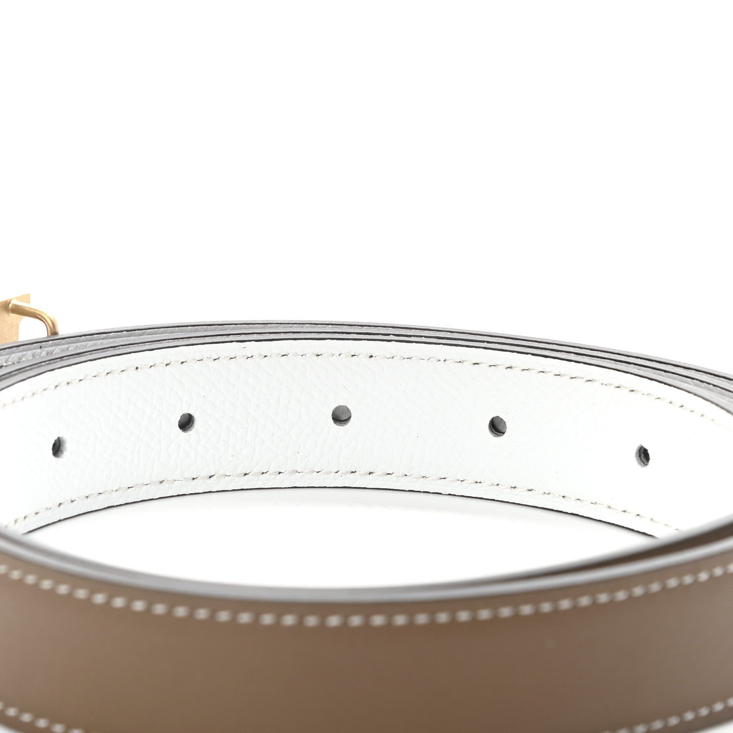 Hermes Swift Epsom Lizard 24mm Mini Constance H Belt 85 Etoupe White 4 of 6
