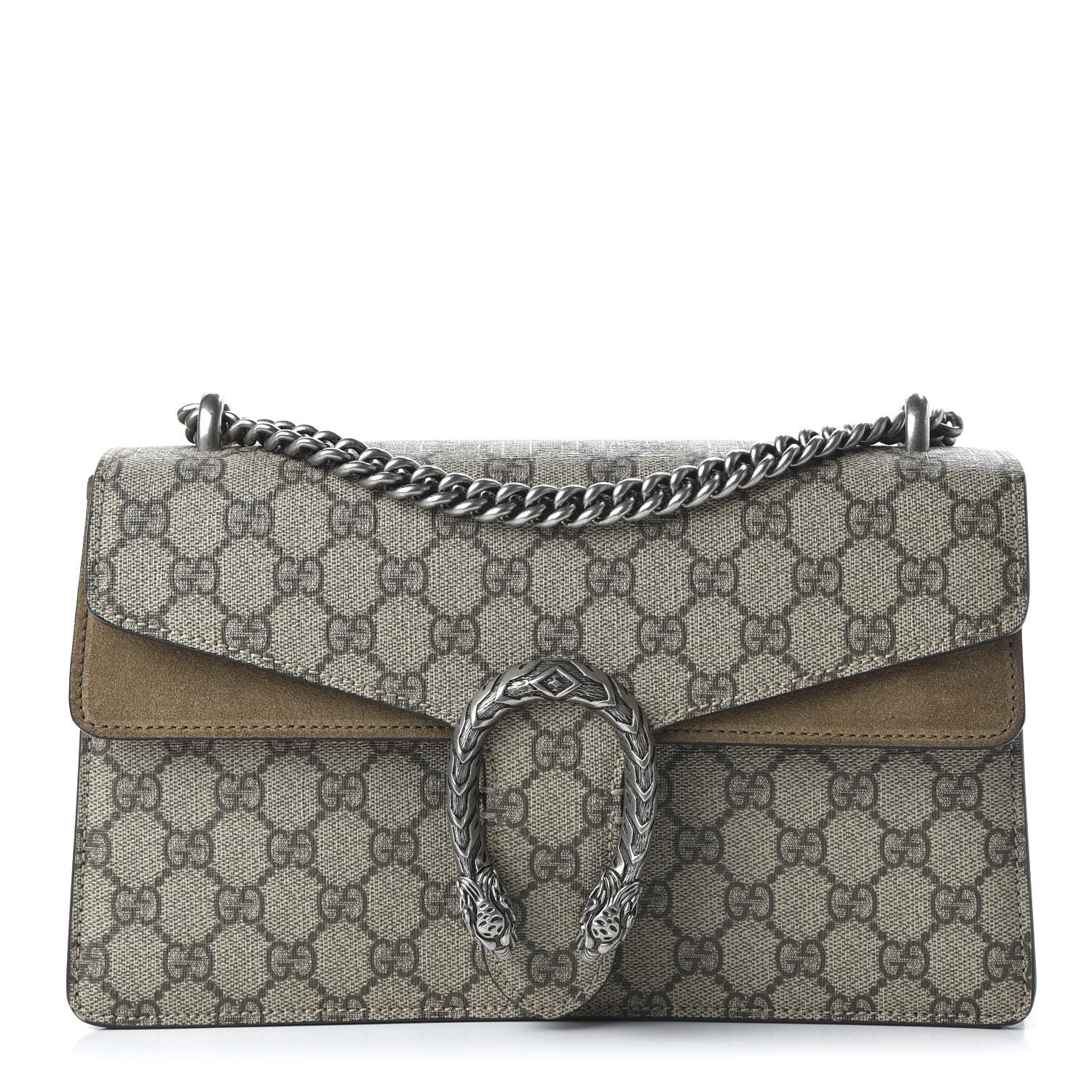 Gucci GG Supreme Monogram Small Dionysus Shoulder Bag Taupe 1 of 10