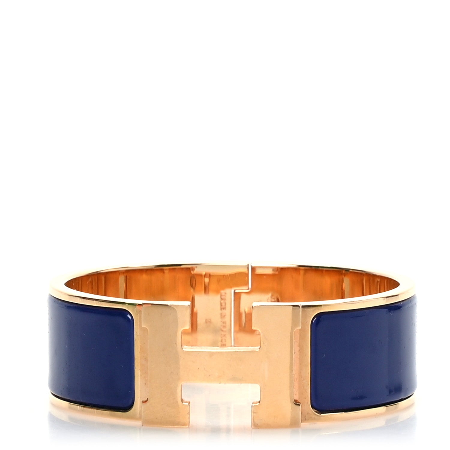 Hermes Enamel Wide Clic Clac H Bracelet PM Bleu Indigo 1 of 5