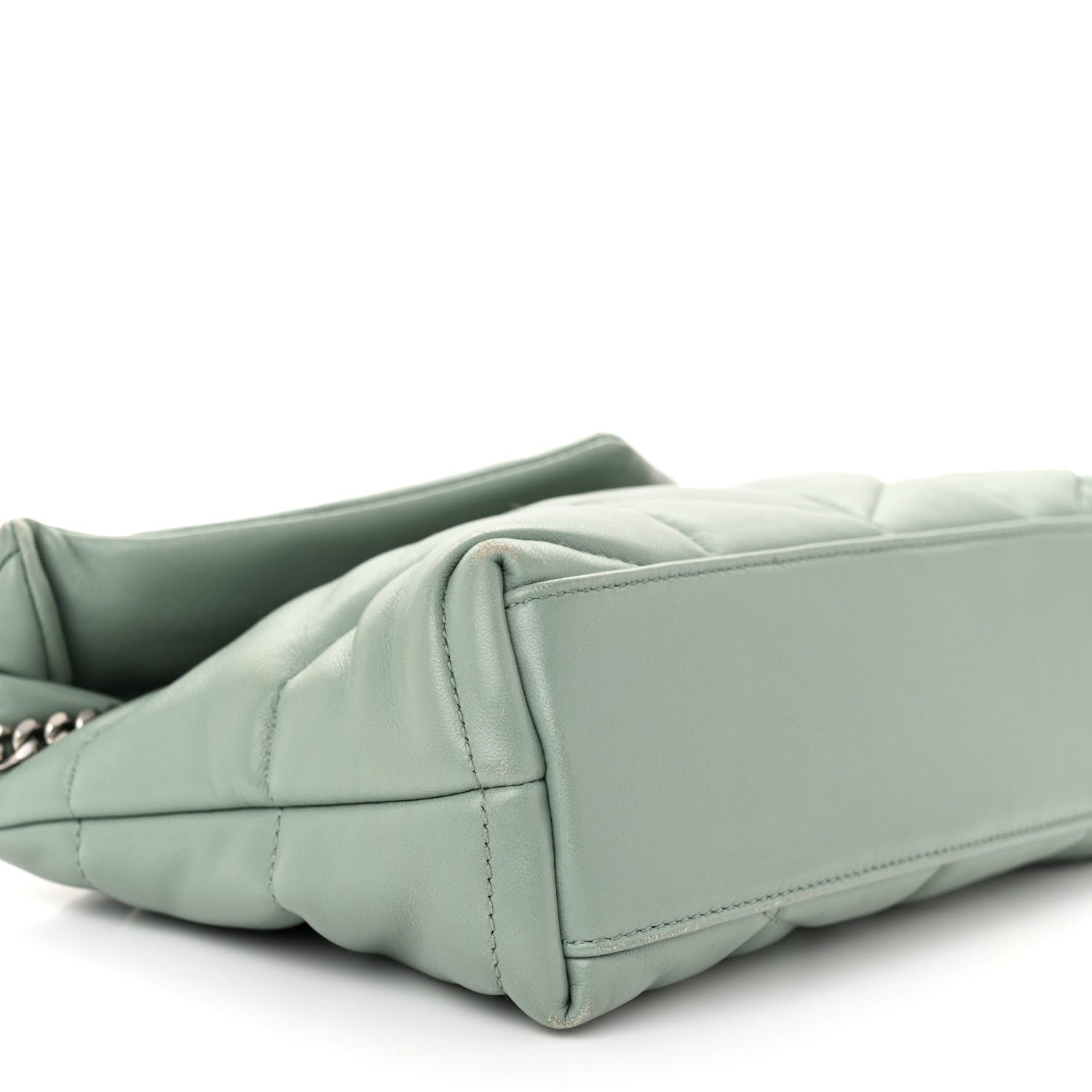 Saint Laurent Lambskin Quilted Toy Loulou Puffer Monogram Chain Satchel Mint 9 of 12