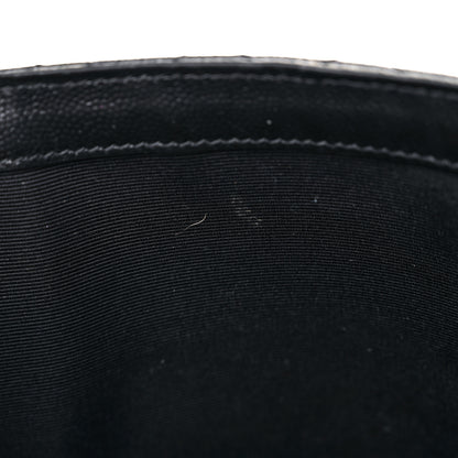 Saint Laurent Grain De Poudre Textured Mixed Matelasse Large Triquilt Monogram Satchel Black 22 of 28