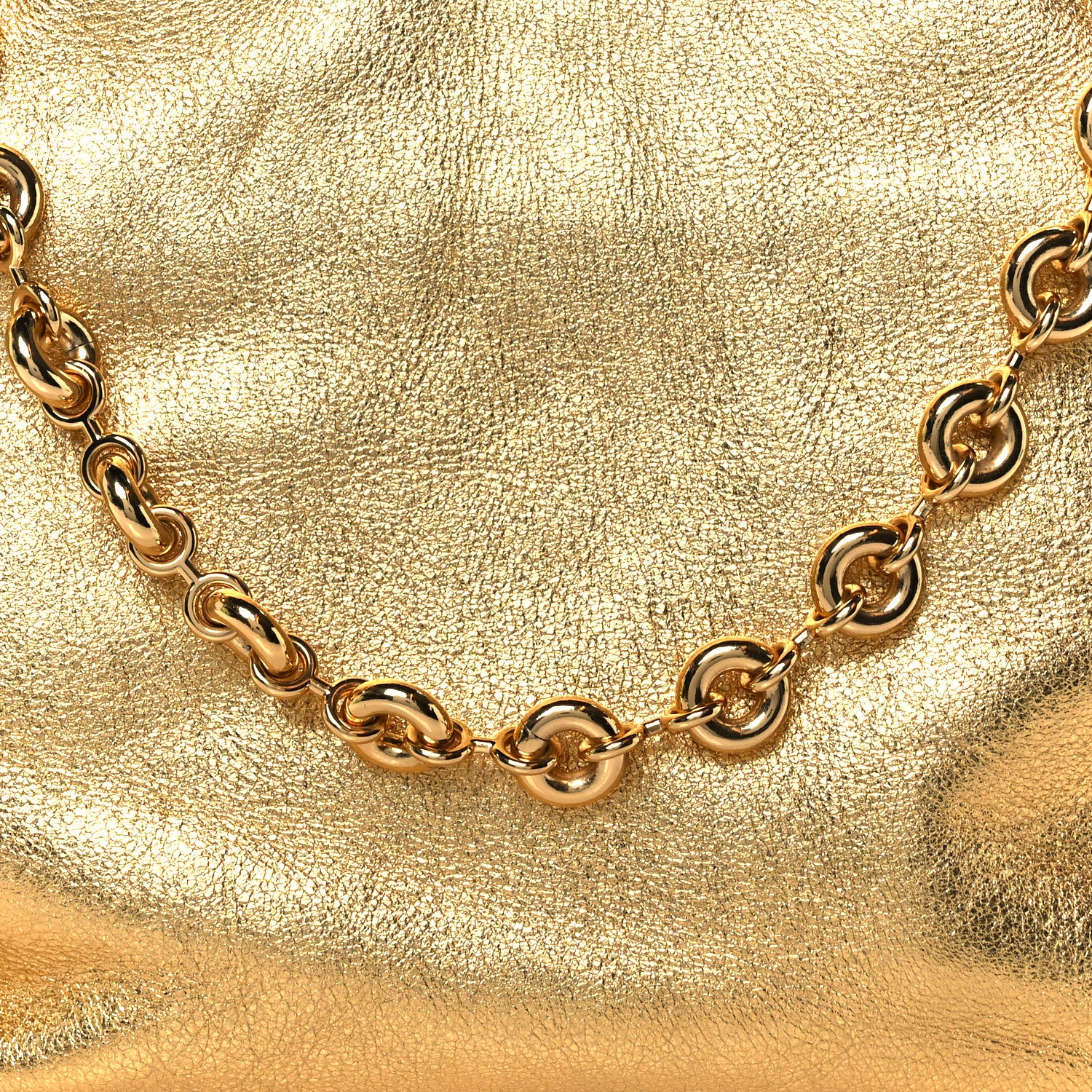 Loewe Metallic Calfskin Mini Chain Flamenco Knot Clutch Gold 9 of 11