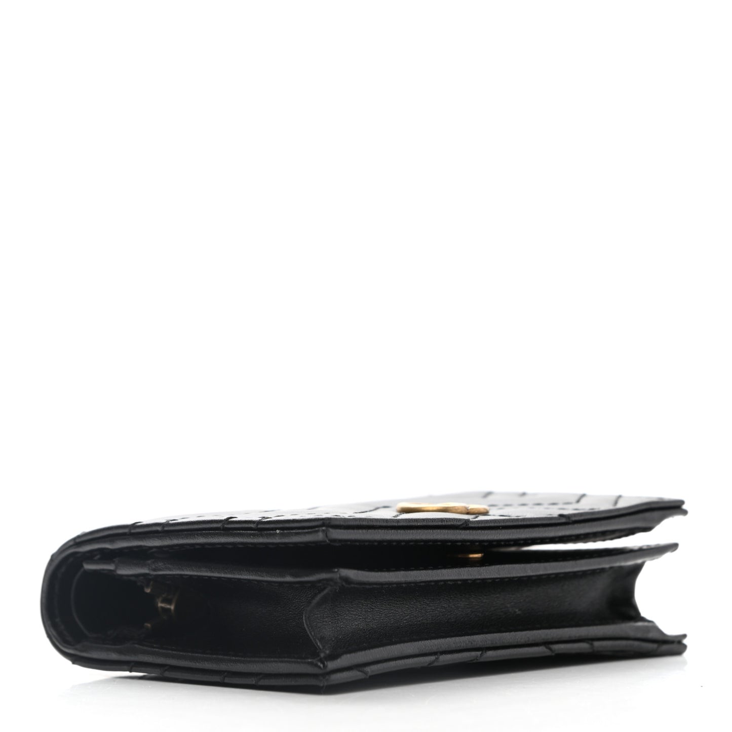 Calfskin Matelasse GG Marmont Card Case Wallet Black