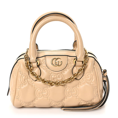 Gucci Calfskin GG Matelasse Mini Bowler Bag Naturale 1 of 11