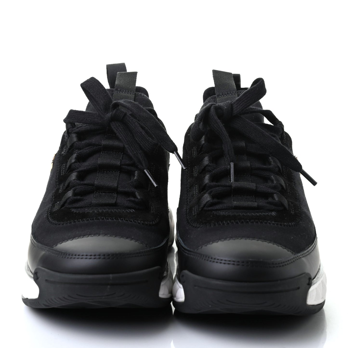 Velvet Calfskin Mixed Fibers CC Sneakers 39.5 Black