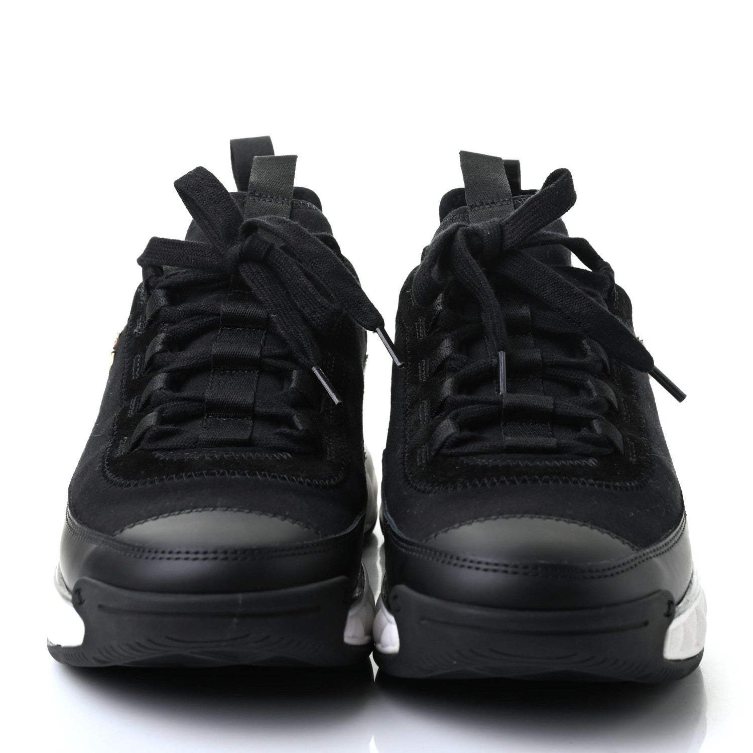 Chanel Velvet Calfskin Mixed Fibers CC Sneakers 39.5 Black 2 of 9
