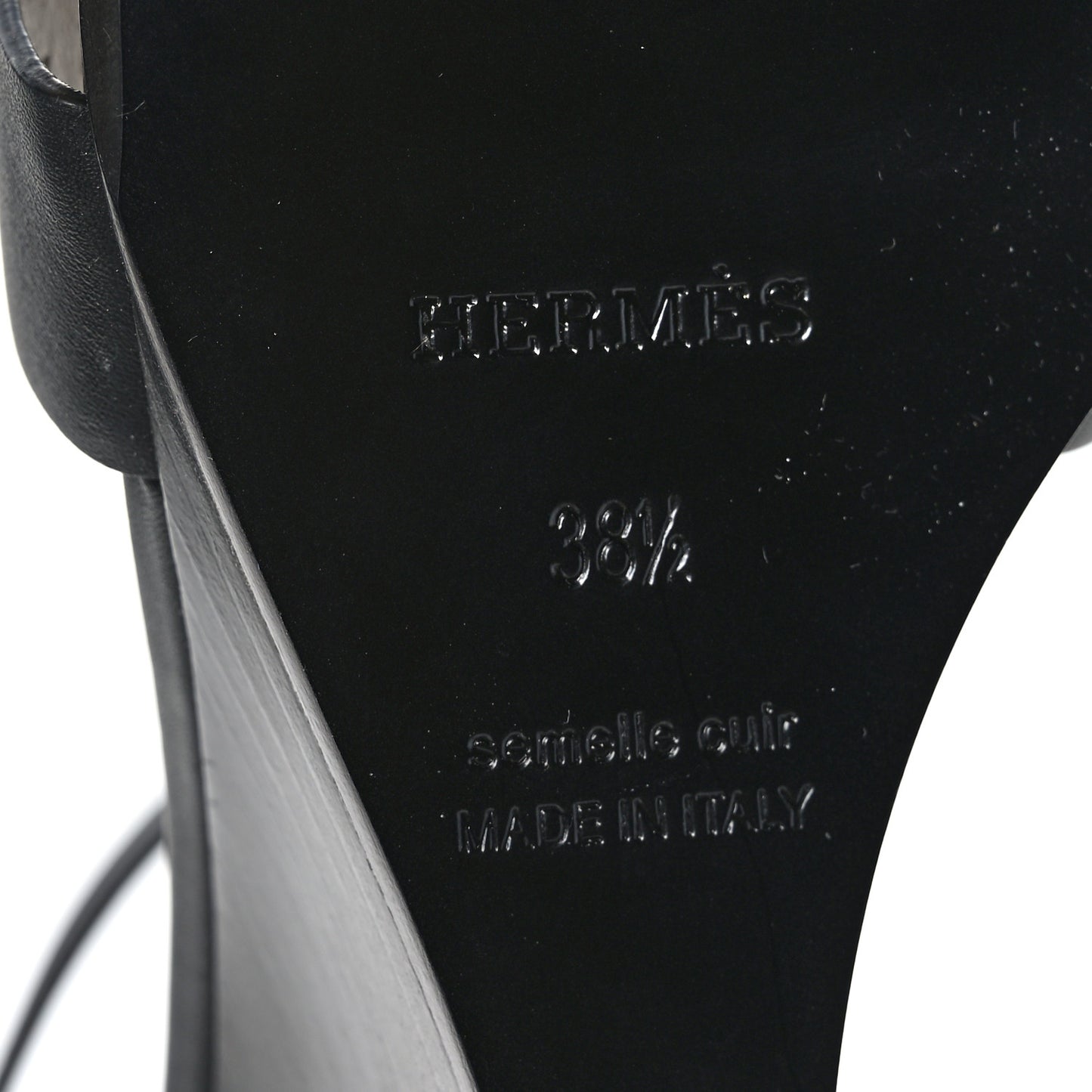 Calfskin Legend Wedge Sandals 38.5 Black