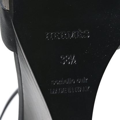 Hermes Calfskin Legend Wedge Sandals 38.5 Black 7 of 9