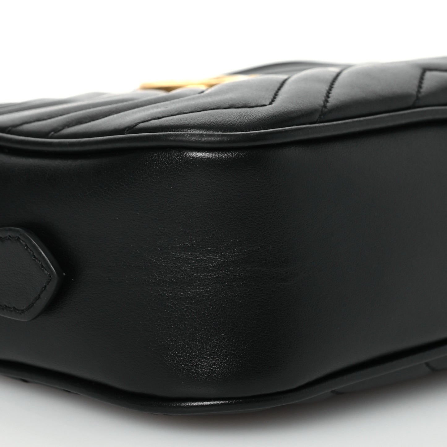 Calfskin Matelasse Mini GG Marmont Chain Shoulder Bag Black