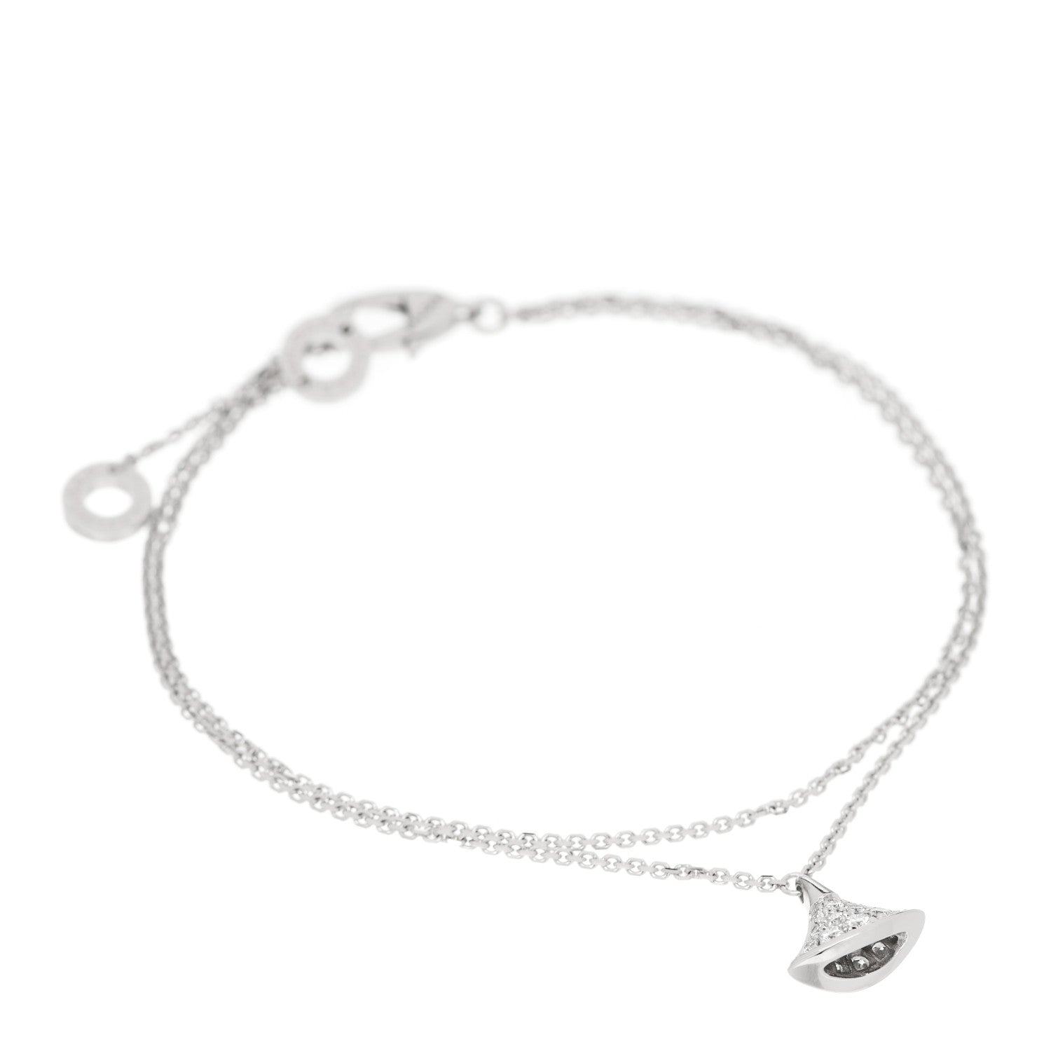 Bulgari 18K White Gold Diamond Divas' Dream Bracelet ML 1 of 7