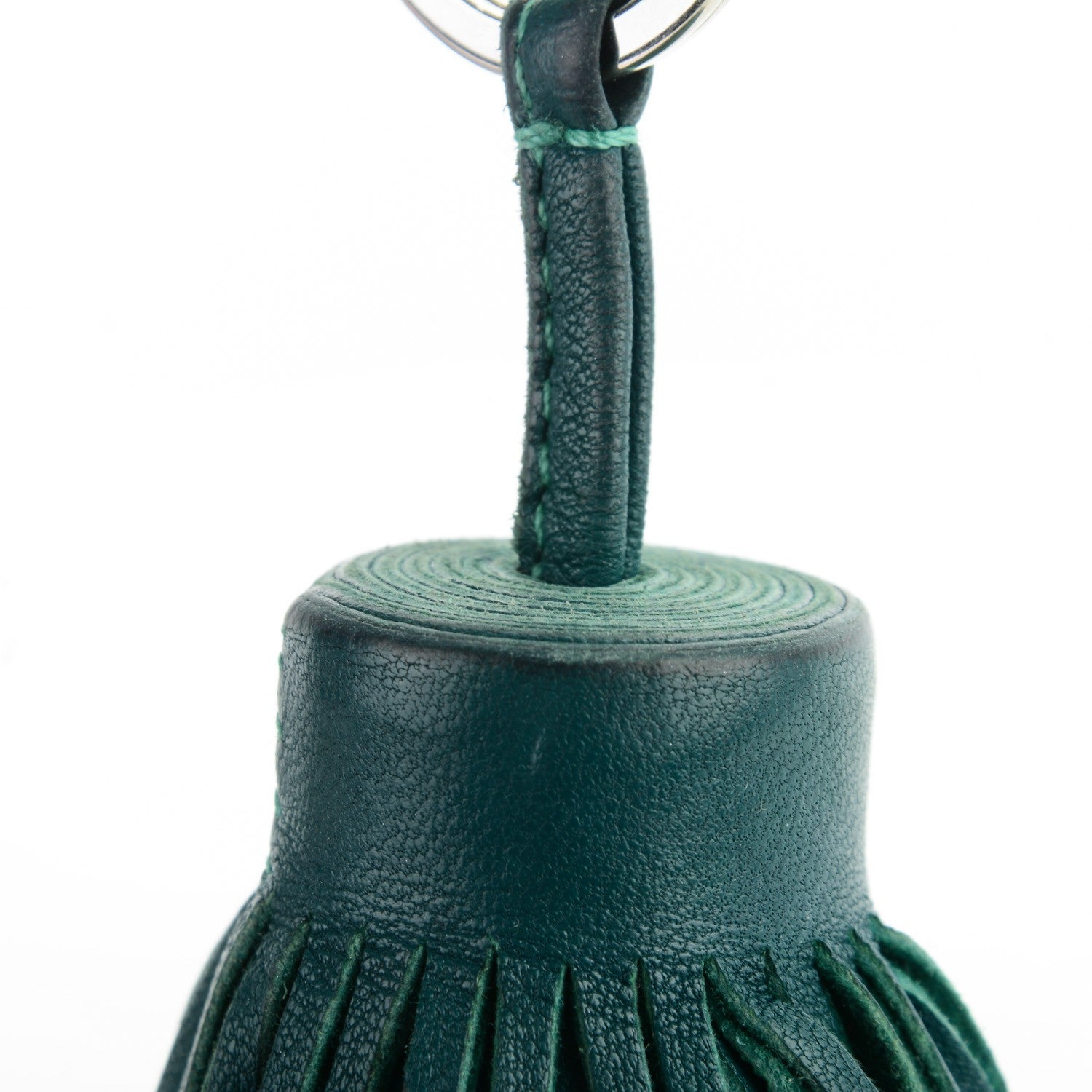 Hermes Lambskin Carmen Tassel Key Holder Malachite 4 of 4