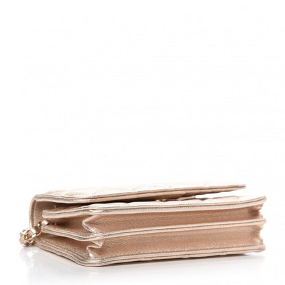 Chanel Metallic Lambskin Quilted Mini Wallet On Chain WOC Gold 4 of 10