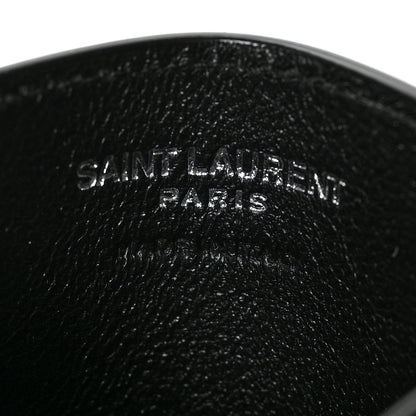 Saint Laurent Grain De Poudre Matelasse Chevron Monogram Credit Card Case Black 6 of 8