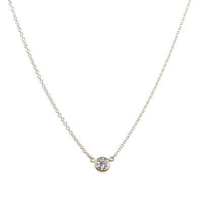 Tiffany 18K Yellow Gold Diamond .21ct Elsa Peretti Diamonds by the Yard Pendant Necklace 4 of 7