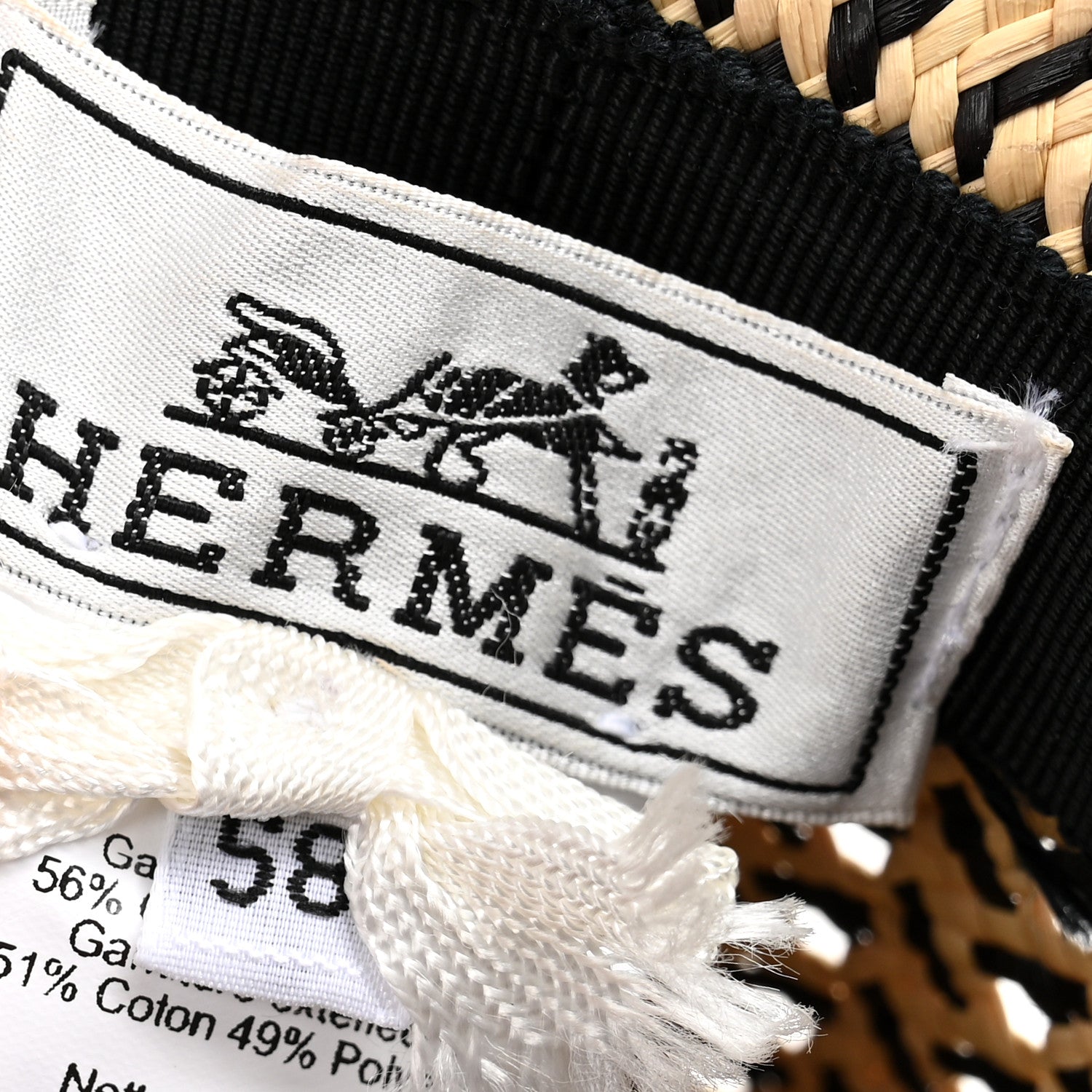 Hermes Straw Adele Panama Hat 58 Naturel Marron Jaune 8 of 12