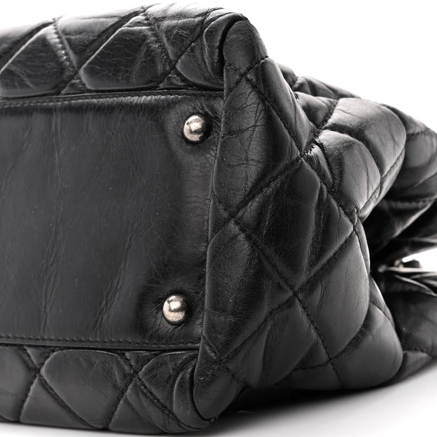 Calfskin Quilted Medium Coco Soft Tote Black
