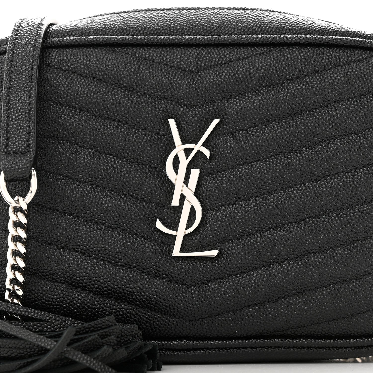 Saint Laurent Grain De Poudre Matelasse Monogram Mini Lou Camera Bag Black 8 of 11
