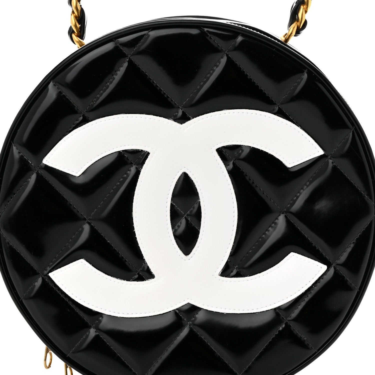 Chanel Patent CC Round Vanity Case Black 9 of 11