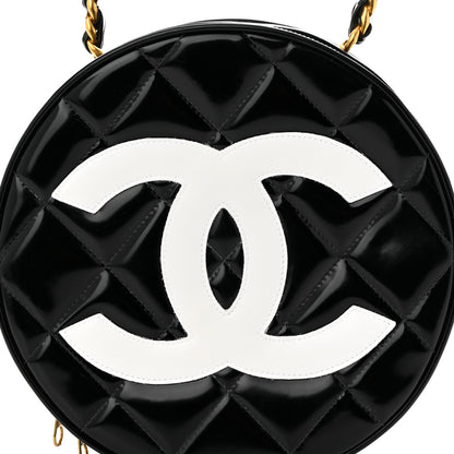 Chanel Patent CC Round Vanity Case Black 9 of 11