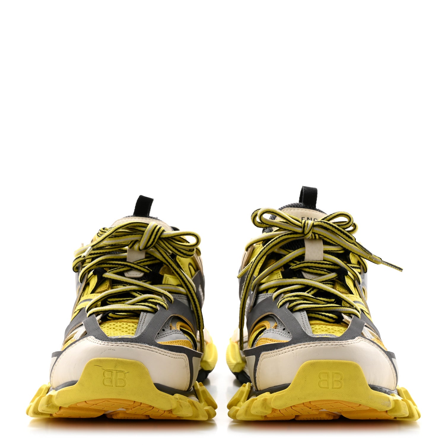 Balenciaga Mesh Nylon Mens Track Sneakers 40 Yellow Black White 2 of 19