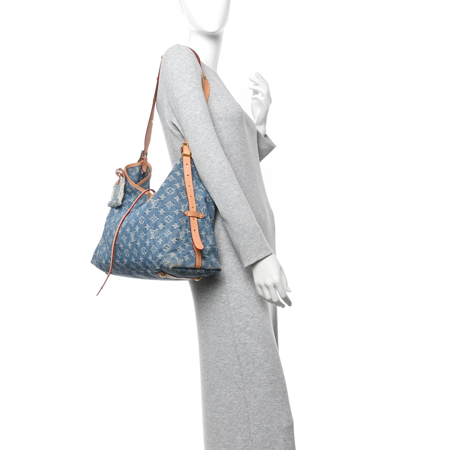 Louis Vuitton Monogram Denim CarryAll MM Blue 2 of 11