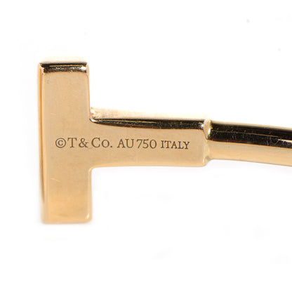 Tiffany 18K Yellow Gold Diamond T Wire Bracelet 4 of 5