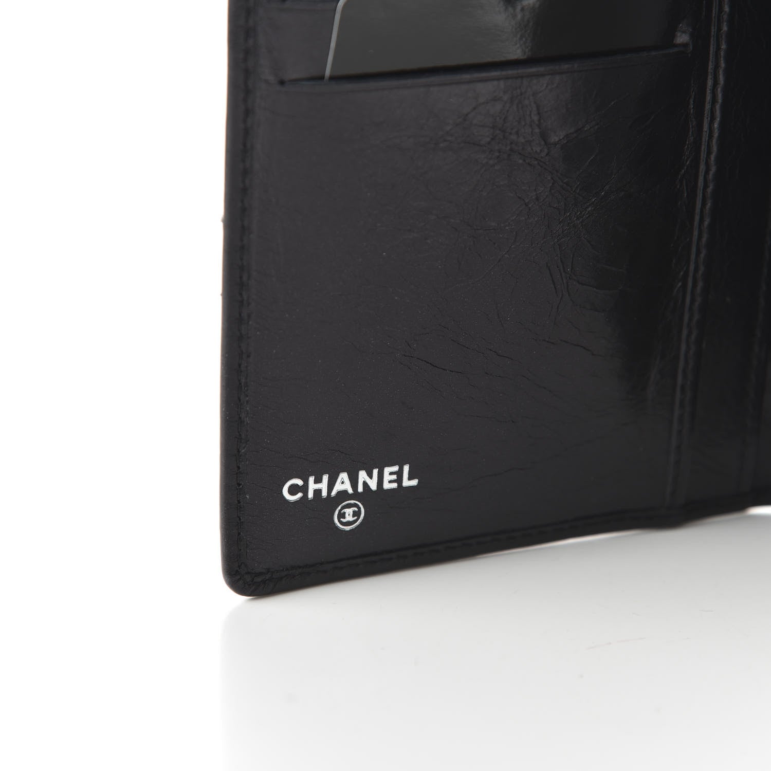 Chanel Aged Calfskin Quilted Cambon Yen Wallet Black 8 of 10