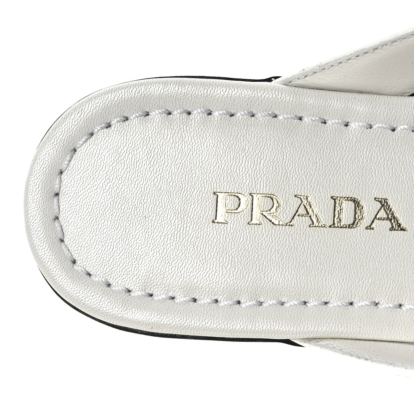 Patent Calfskin Logo Thong Sandals 40 White
