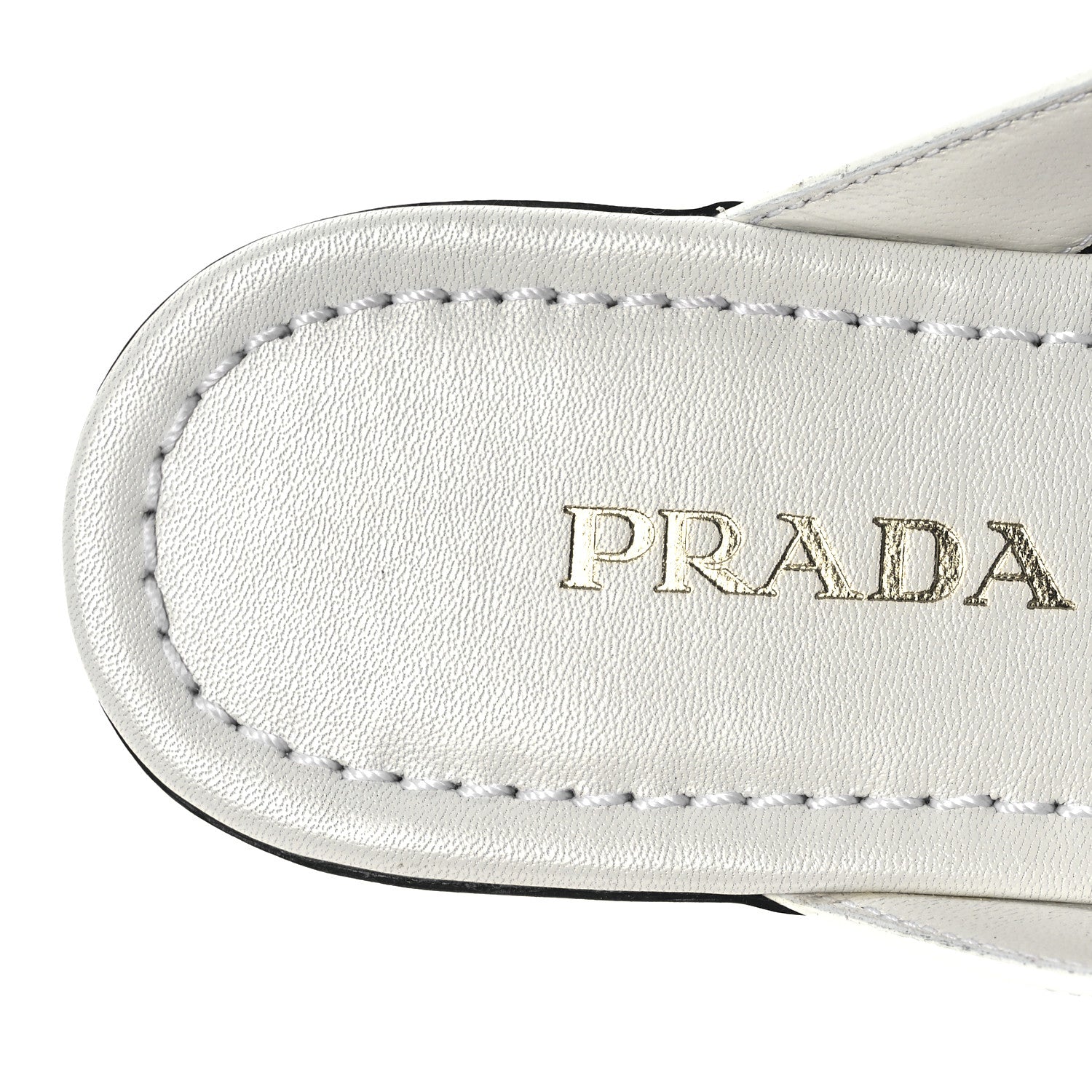 Prada Patent Calfskin Logo Thong Sandals 40 White 9 of 12