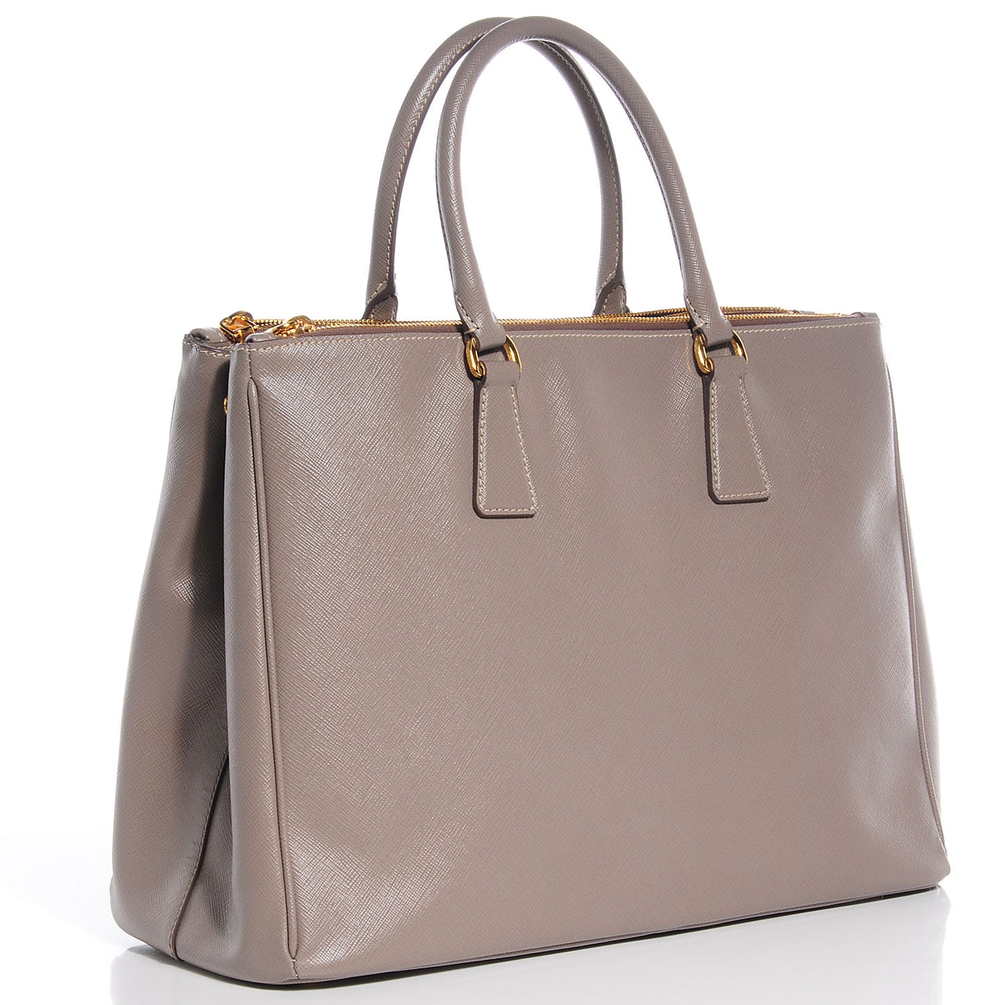 Saffiano Lux Large Double Zip Tote Argilla
