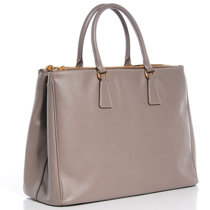 Prada Saffiano Lux Large Double Zip Tote Argilla 3 of 9