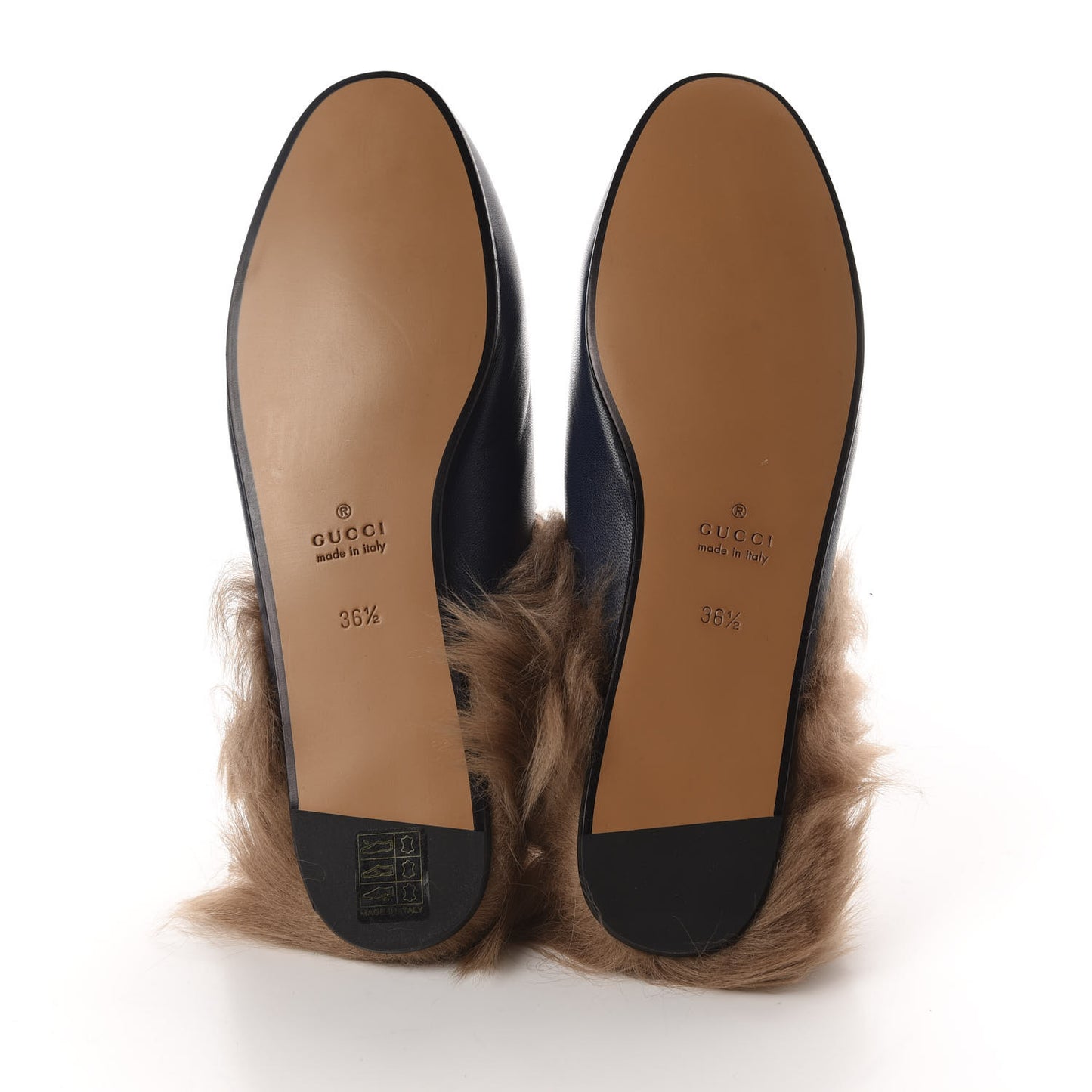 Malaga Kid Fur Womens Princetown Slippers 36.5 Blue Agata