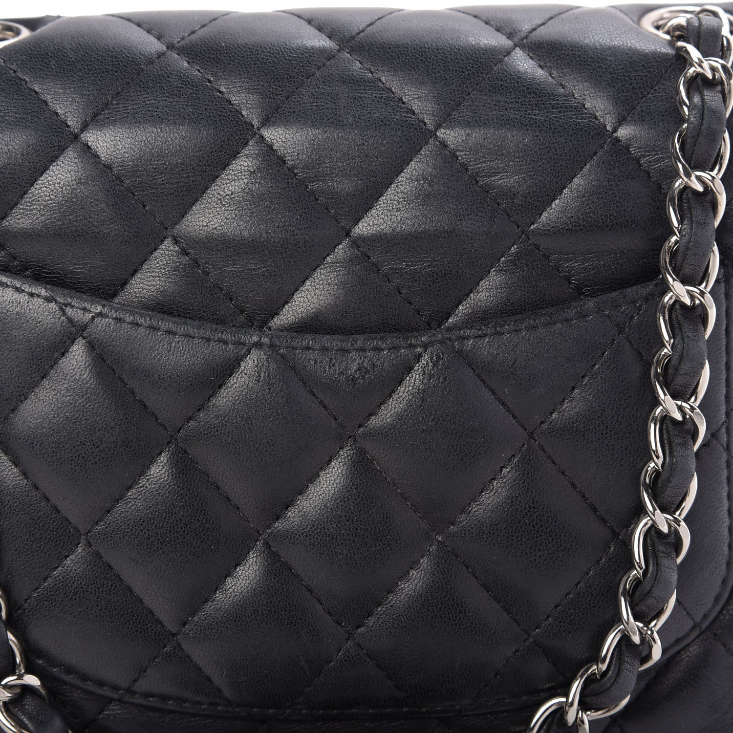 Chanel Lambskin Quilted Mini Square Flap Black 10 of 13