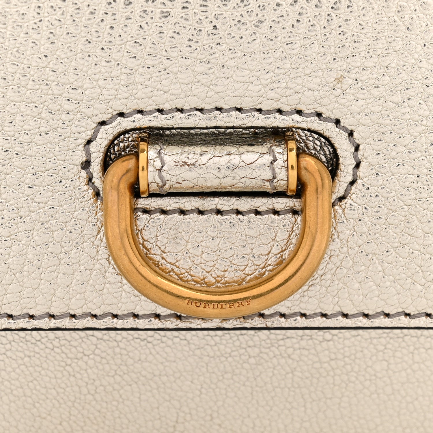 Burberry Metallic Hayes Goatskin D-Ring Mini Bag Silver 11 of 11