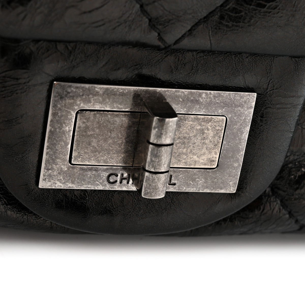 Chanel Metallic Aged Calfskin Quilted 2.55 Reissue 228 Flap Black 12 of 14