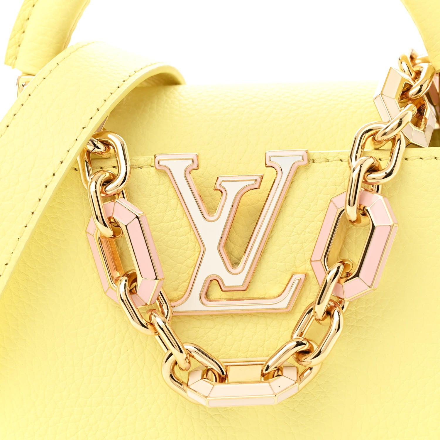 Louis Vuitton Taurillon Mini Capucines Sun Beam Yellow 8 of 11